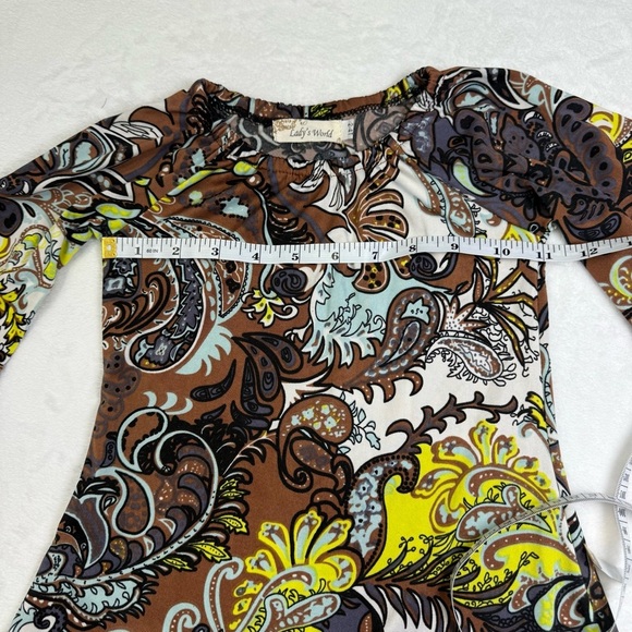 Lady’s World Paisley Bell Sleeve Dress - Picture 4 of 7